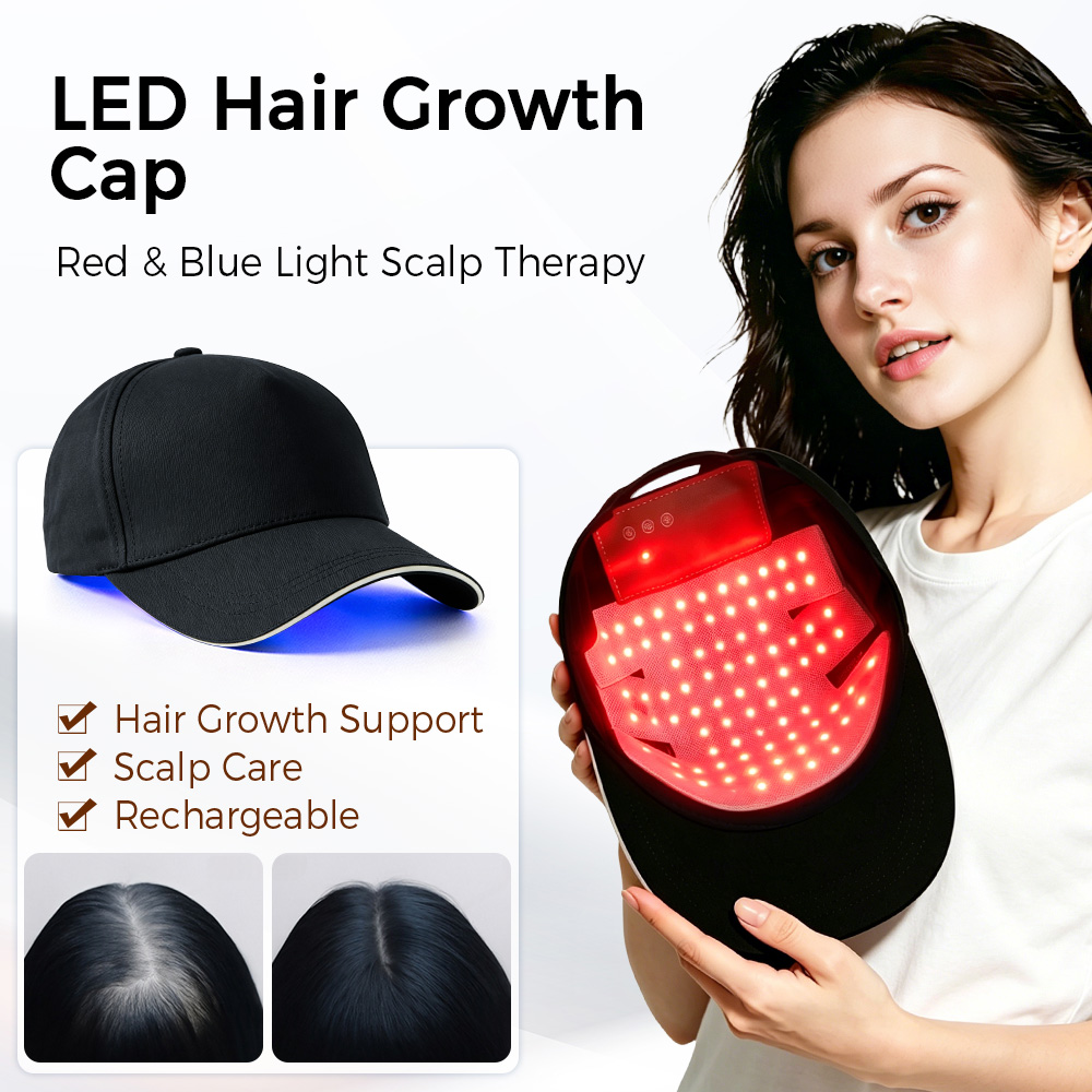 Hair Care Frizzy Hair - LED 헤어 성장 캡 레드 블루