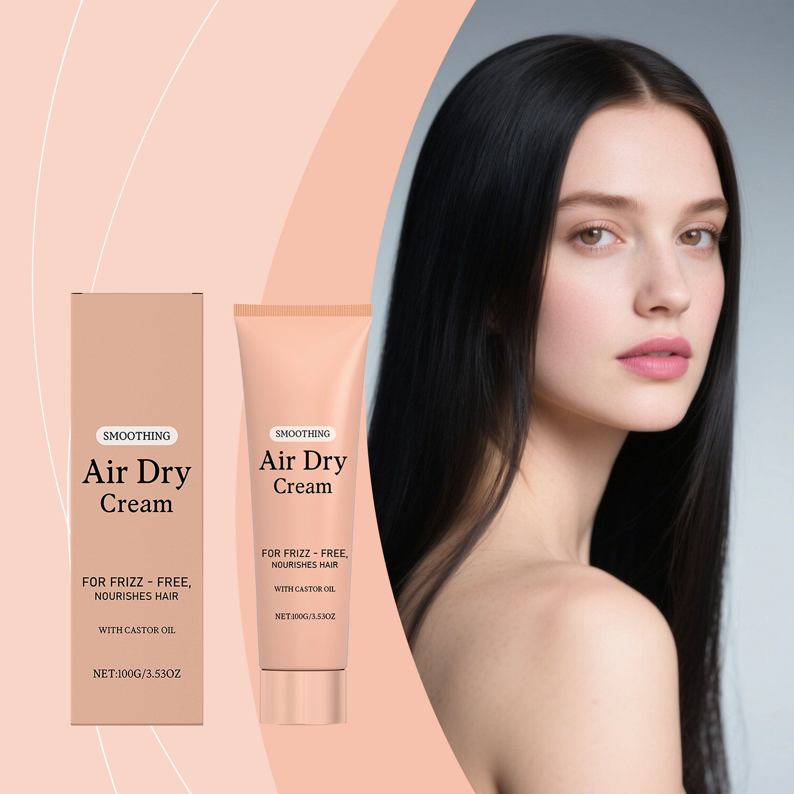 Hair Care Frizzy Hair - 에어 드라이 스무딩 헤어 크림, 곱슬머리