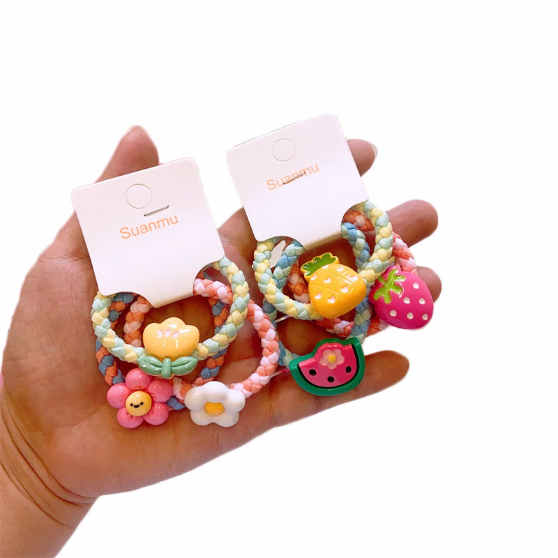 3 개/세트 귀여운 꽃 과일 머리끈 아기 고무줄다채로운 - Hair Care Gift Set 리뷰 및 가격