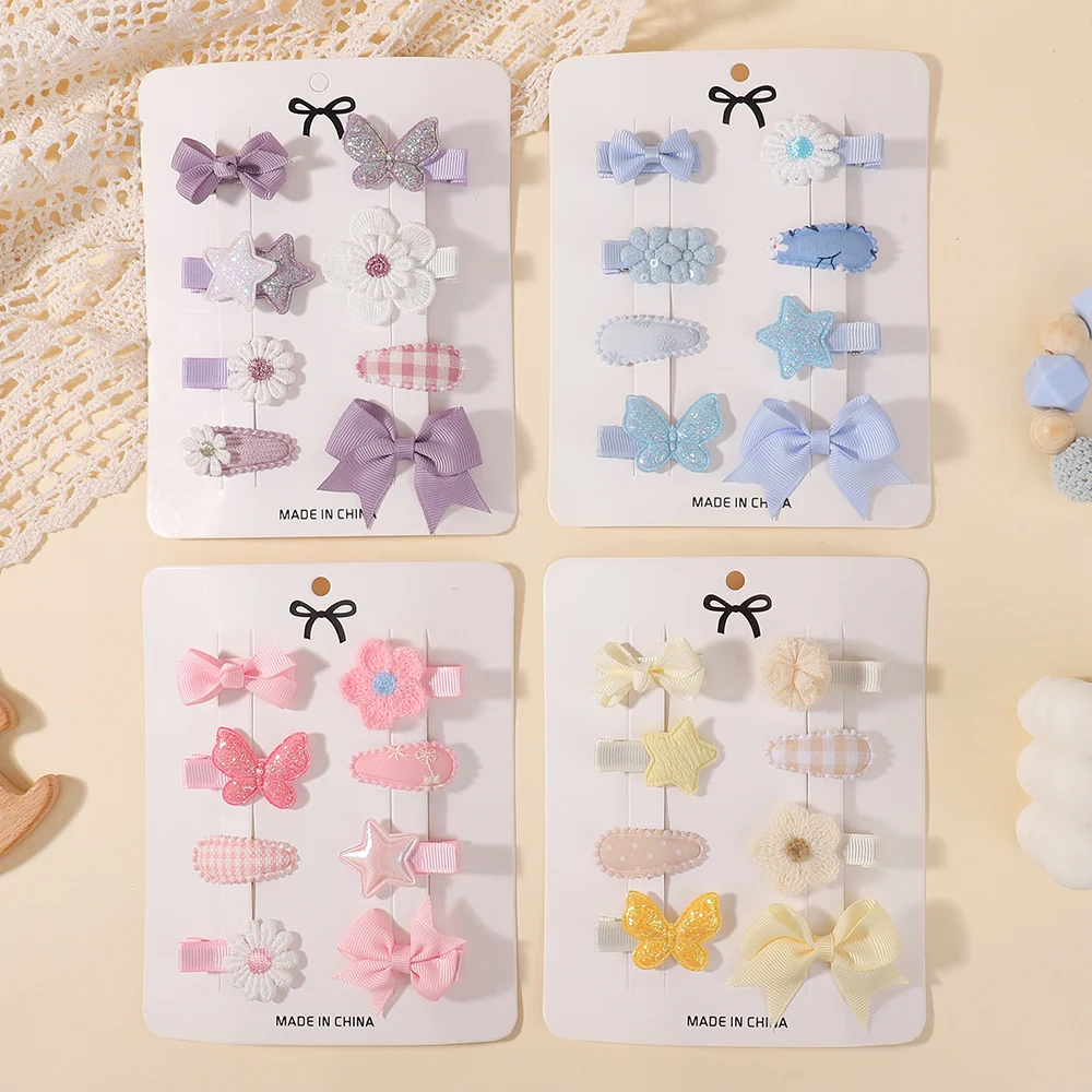 8개/세트 여자아이 바레트 헤어핀 달콤한 리본 미니 패 - Hair Care Gift Set 리뷰 및 가격