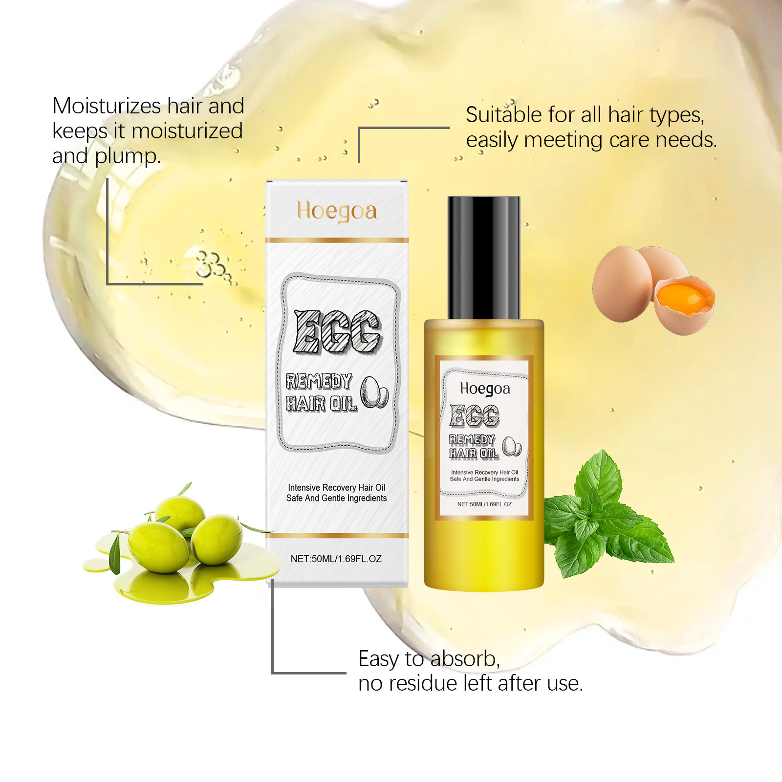 계란 성분 헤어 오일 부드럽고 매끄러운 모발 복원 광택 - Hair Care Frizzy Hair 리뷰 및 가격