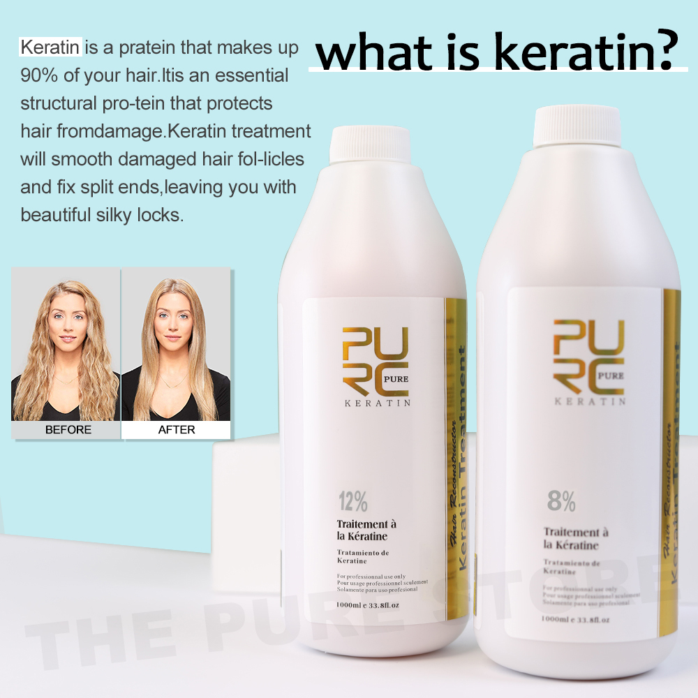 PURC 12% 케라틴 스무딩 헤어 트리트먼트 곱슬 머 - Hair Care Frizzy Hair 리뷰 및 가격