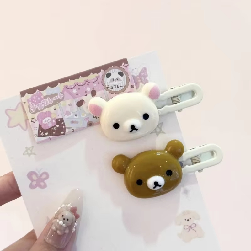귀여운 곰 머리핀 세트 프레피 헤어 액세서리 플라스틱  - Hair Care Gift Set 리뷰 및 가격