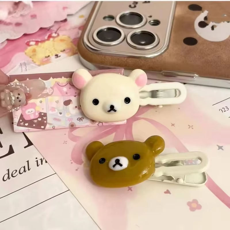 귀여운 곰 머리핀 세트 프레피 헤어 액세서리 플라스틱  - Hair Care Gift Set 리뷰 및 가격