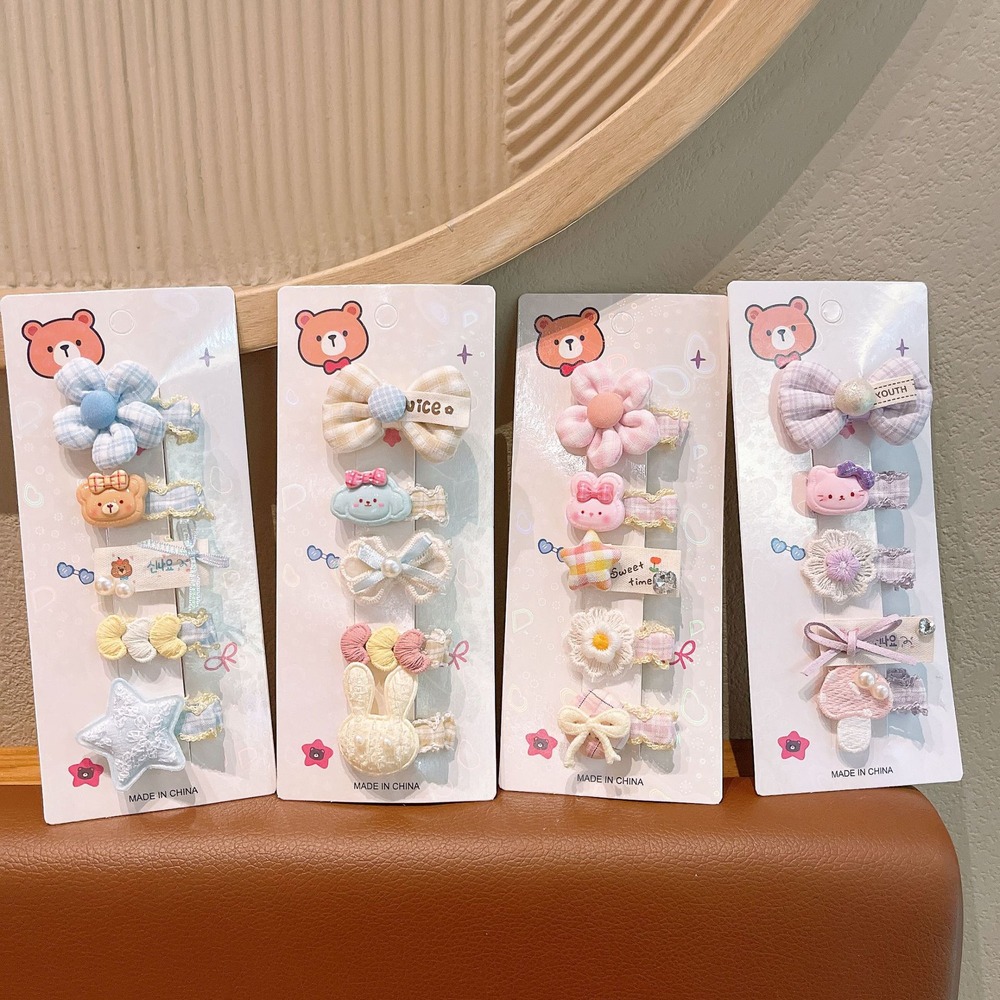 귀여운 아기 헤어 클립 세트 (여아용) - 리본, 꽃, - Hair Care Gift Set 리뷰 및 가격